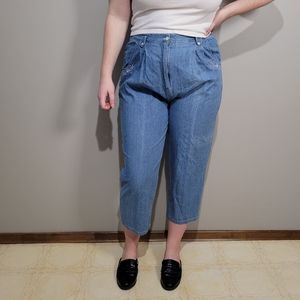 90s retro embroidered high rise jeans